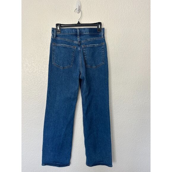 Abercrombie & Fitch The 90s Relaxed Jean High Rise Dark Blue Size 26/2 Short - Picture 5 of 7
